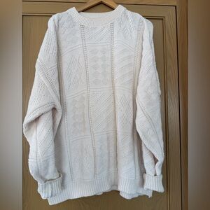 Vintage Van Heusen Cotton USA Fisherman Knit Crewneck Pullover / xlg